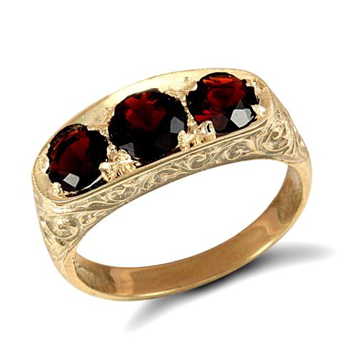 9ct Yellow Gold Gents Garnet Ring – Imperial Time