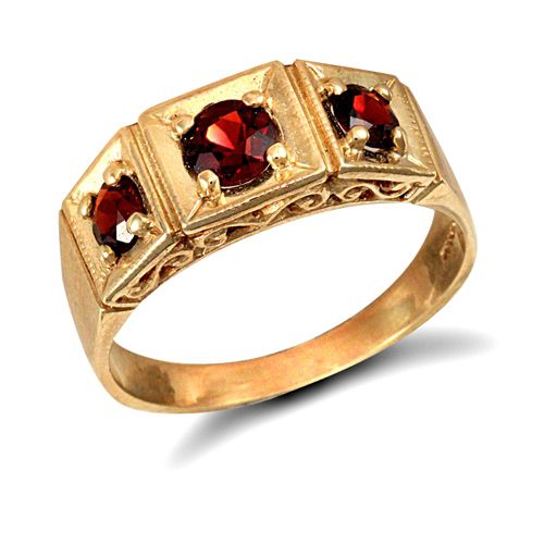9ct Yellow Gold Gents Garnet Ring – Imperial Time
