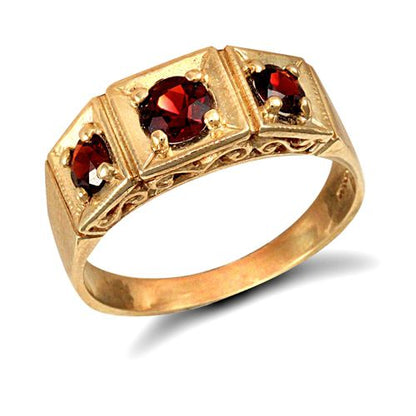 9ct Yellow Gold Gents Garnet Ring – Imperial Time