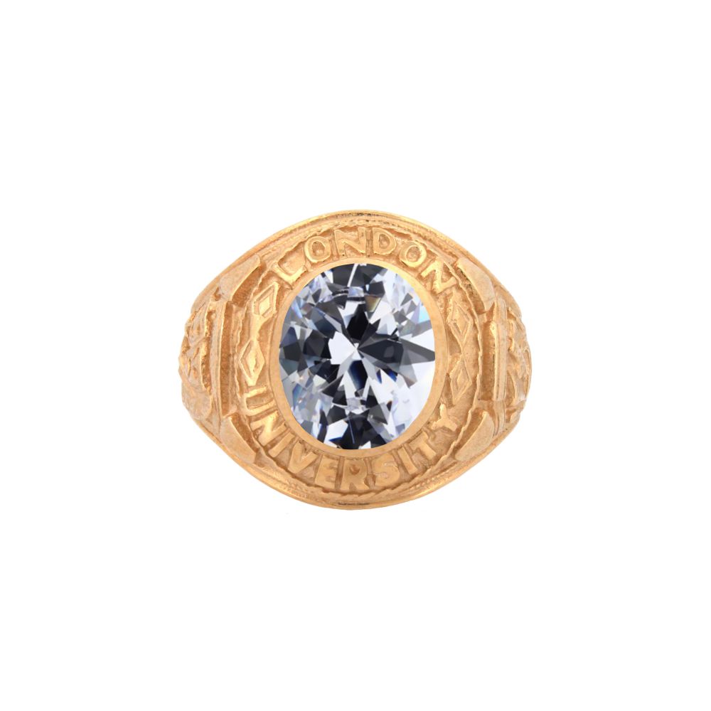 9ct Yellow Gold Cubic Zirconia Stone College Ring – Imperial Time