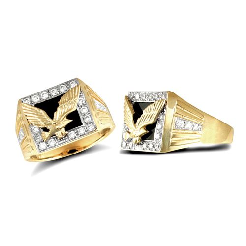 9ct Yellow Gold Gents Cubic Zirconia Ring – Imperial Time