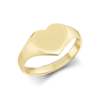 9ct Yellow Gold Signet Ring Heart – Imperial Time