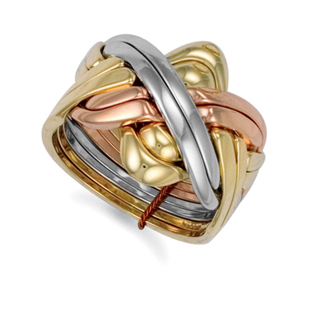 9ct 3 Colour Gold 8 Piece Puzzle Ring – Imperial Time
