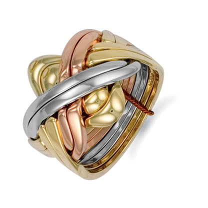 9ct 3 Colour Gold 8 Piece Puzzle Ring – Imperial Time