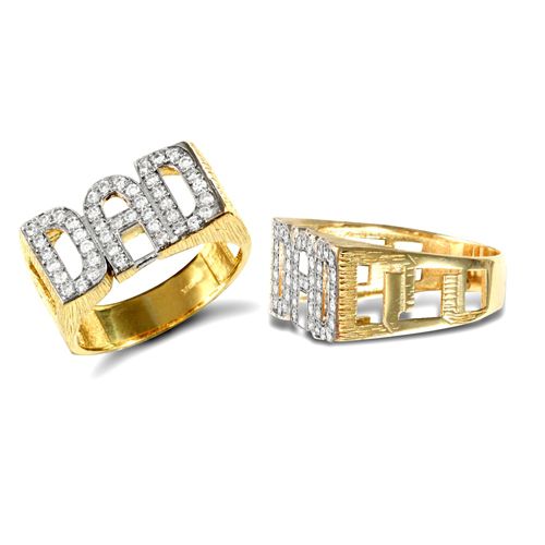 9ct Yellow CZ 'Dad' Ring – product view
