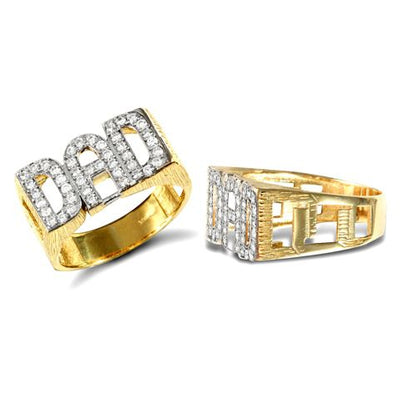 9ct Yellow CZ 'Dad' Ring – product view