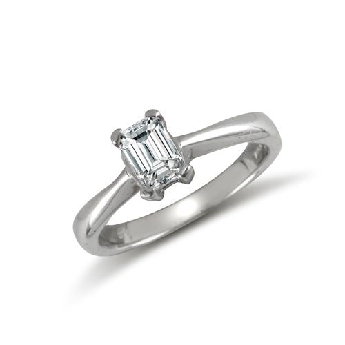 9ct White Emerald Cut Cubic Zirconia Solitaire Ring – Imperial Time