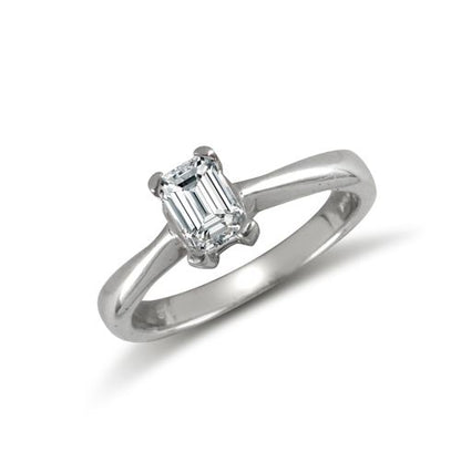 9ct White Emerald Cut Cubic Zirconia Solitaire Ring – Imperial Time