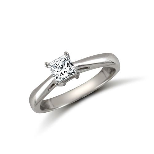 9ct White Princess Cut Cubic Zirconia Solitaire Ring – Imperial Time