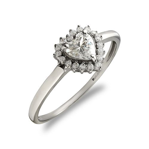 9ct White Ladies Cubic Zirconia Heart Cluster Ring – Imperial Time