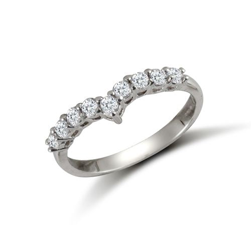 9ct White Ladies Cubic Zirconia Wishbone Ring – Imperial Time