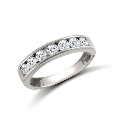 9ct White Ladies Cubic Zirconia Channel Set Half Et Ring – Imperial Time