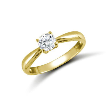 9ct Yellow Rbc Cubic Zirconia Solitaire Ring – Imperial Time