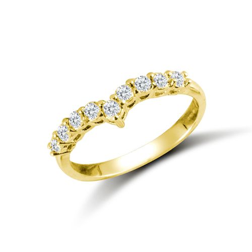 9ct Yellow Ladies Cubic Zirconia Wishbone Ring – Imperial Time
