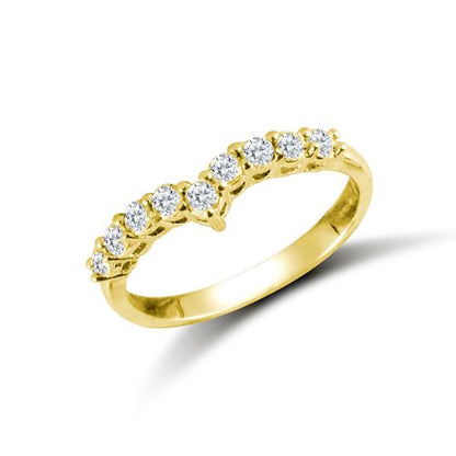 9ct Yellow Ladies Cubic Zirconia Wishbone Ring – Imperial Time