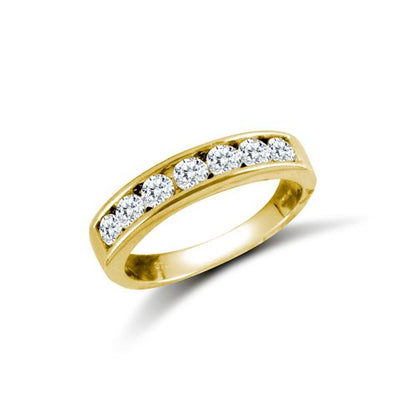 9ct Yellow Ladies Cubic Zirconia Channel Set Half Et Ring – Imperial Time