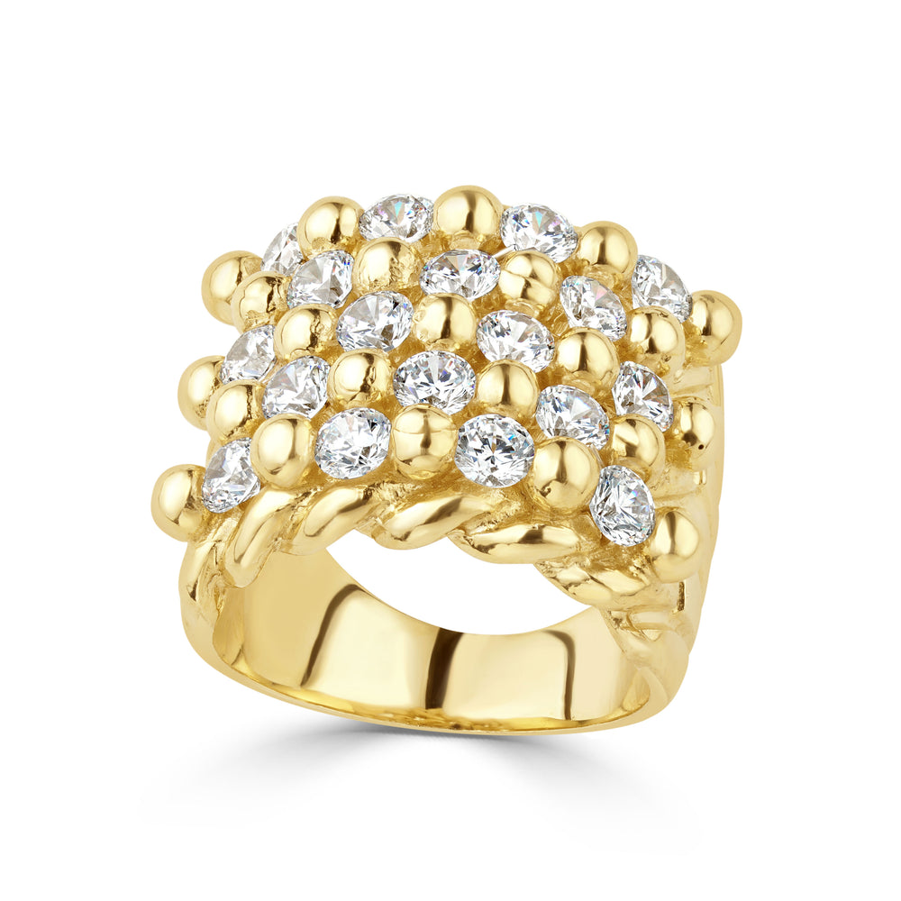 9ct Yellow Gold Cubic Zirconia Keeper Ring – Imperial Time