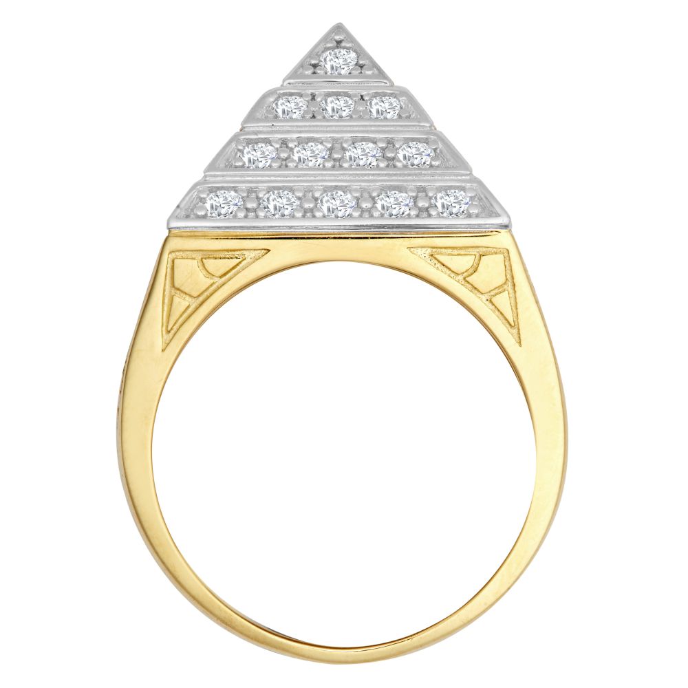 9ct Yellow Gold Half Ounce CZ Set Pyramid Ring – product view