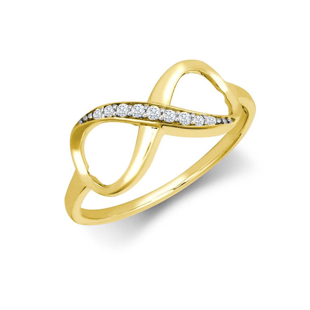 9ct Yellow Cubic Zirconia Set Infinity Ring – Imperial Time