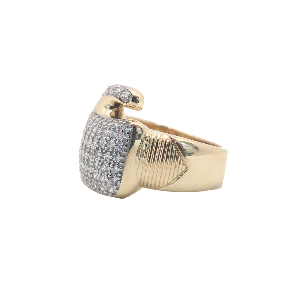 9ct Yellow Gold Cubic Zirconia Boxing Glove Ring – product view