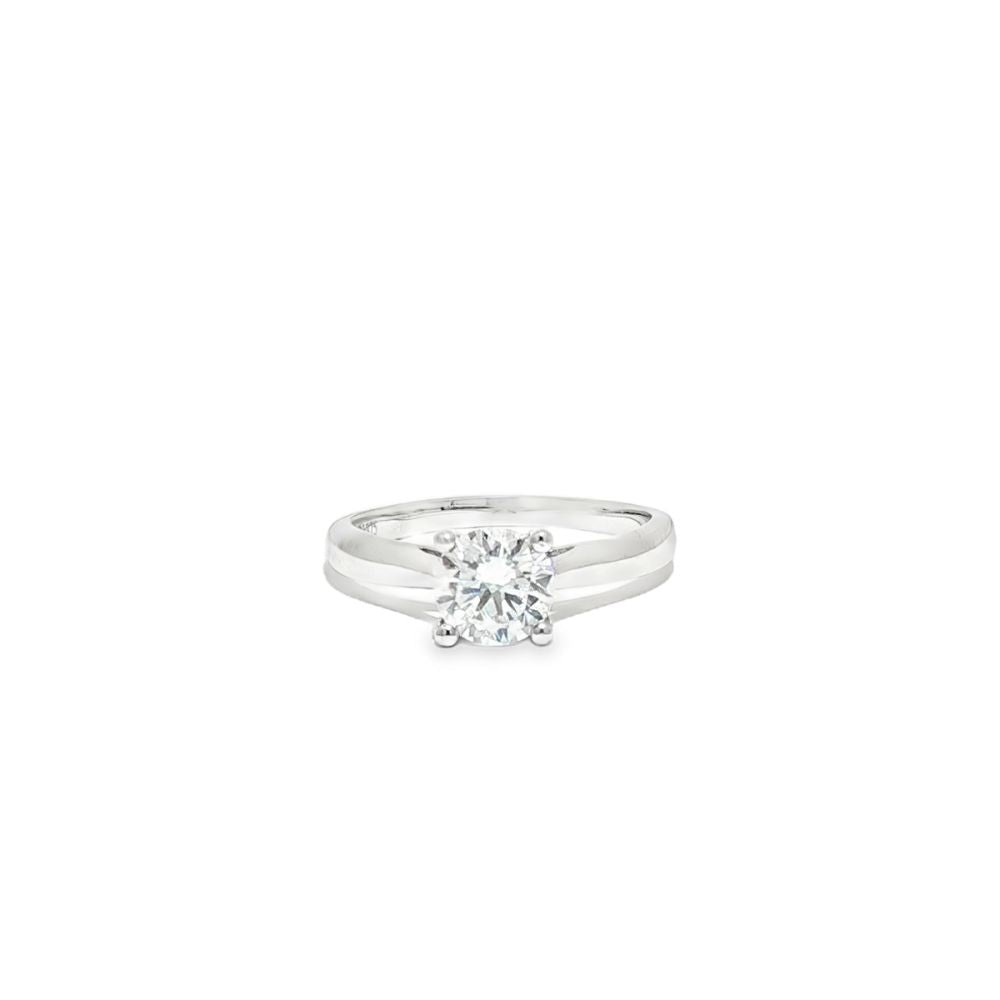 9ct White Gold, 1.00ct Round Cubic Zirconia Wed-fit Solitaire Ring – Imperial Time