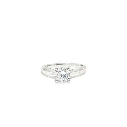 9ct White Gold, 1.00ct Round Cubic Zirconia Wed-fit Solitaire Ring – Imperial Time