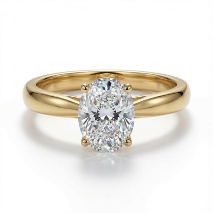 9ct Yellow Gold, 1.00ct Oval Cubic Zirconia Wed-fit Solitaire Ring – Imperial Time