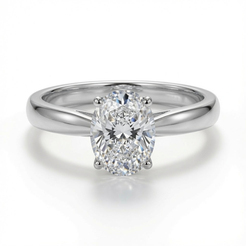 9ct White Gold, 1.00ct Oval Cubic Zirconia Wed-fit Solitaire Ring – Imperial Time