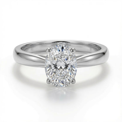 9ct White Gold, 1.00ct Oval Cubic Zirconia Wed-fit Solitaire Ring – Imperial Time