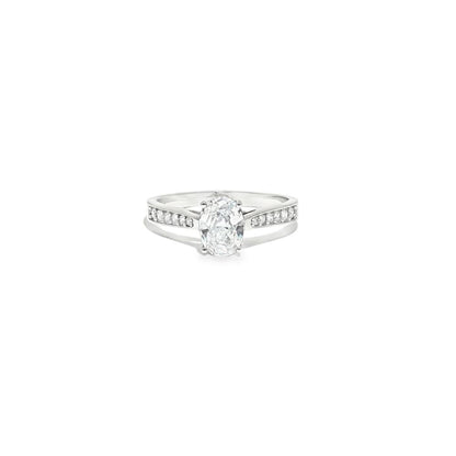 9ct White Gold, 1.00ct Oval Cubic Zirconia Wed-fit Engagement Ring – Imperial Time