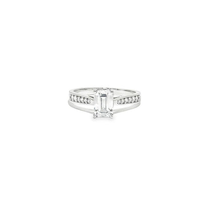9ct White Gold, 1.00ct Emerald Cut Cubic Zirconia Wed-fit Engagement Ring – Imperial Time