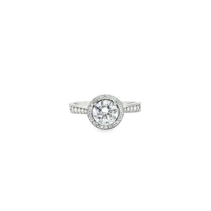 9ct White Gold, 1.00ct Round Cubic Zirconia Wed-fit Halo Ring – Imperial Time