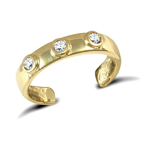 9ct Yellow Gold Cubic Zirconia Toe Ring – Imperial Time
