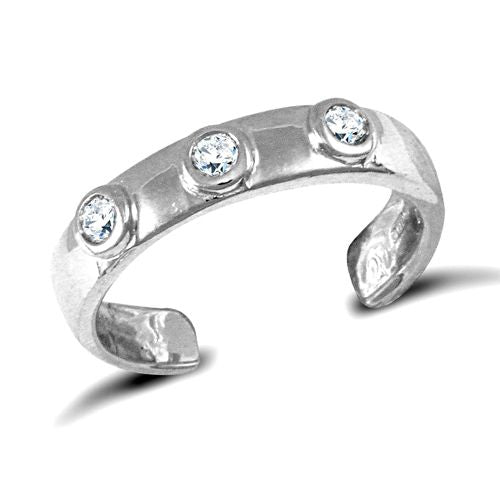 9ct White Gold Cubic Zirconia Toe Ring – Imperial Time
