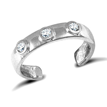 9ct White Gold Cubic Zirconia Toe Ring – Imperial Time