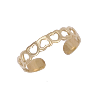 9ct Yellow Gold Hearts Toe Ring – Imperial Time