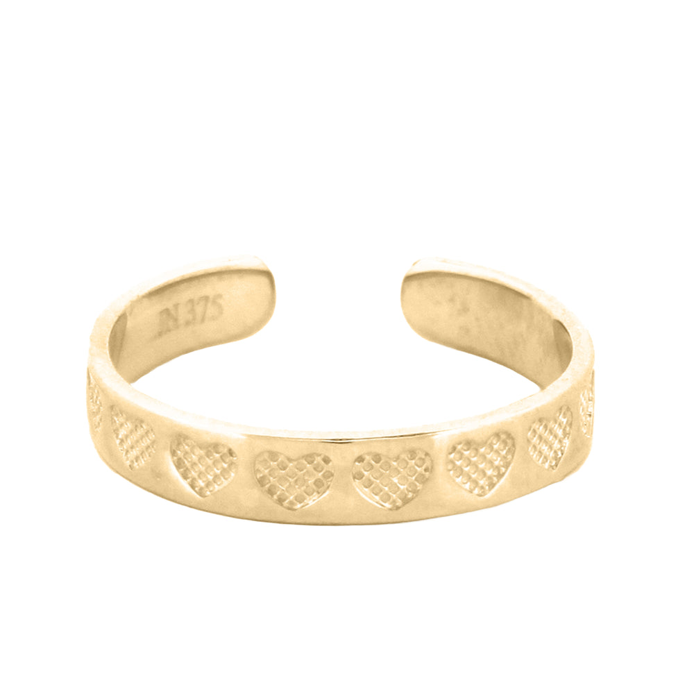 9ct Yellow hearts toe ring – Imperial Time