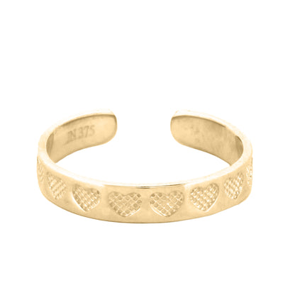 9ct Yellow hearts toe ring – Imperial Time