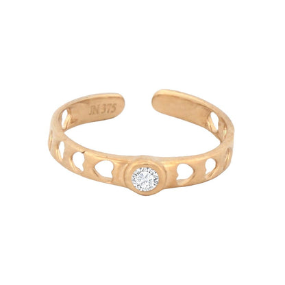 9ct Yellow Cubic Zirconia set & hearts toe ring – Imperial Time