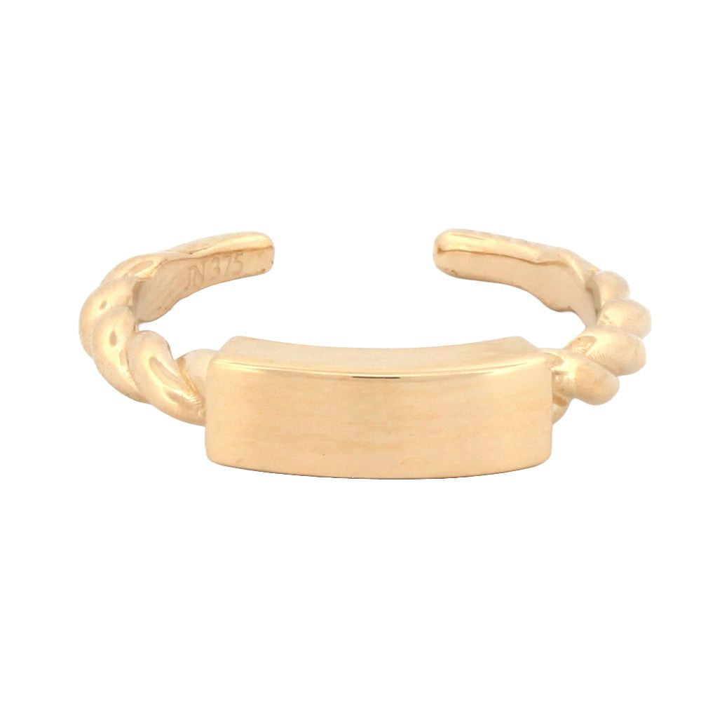 9ct Yellow ID plate toe Ring – product view