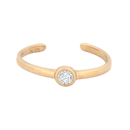 9ct Yellow CZ set toe Ring – product view