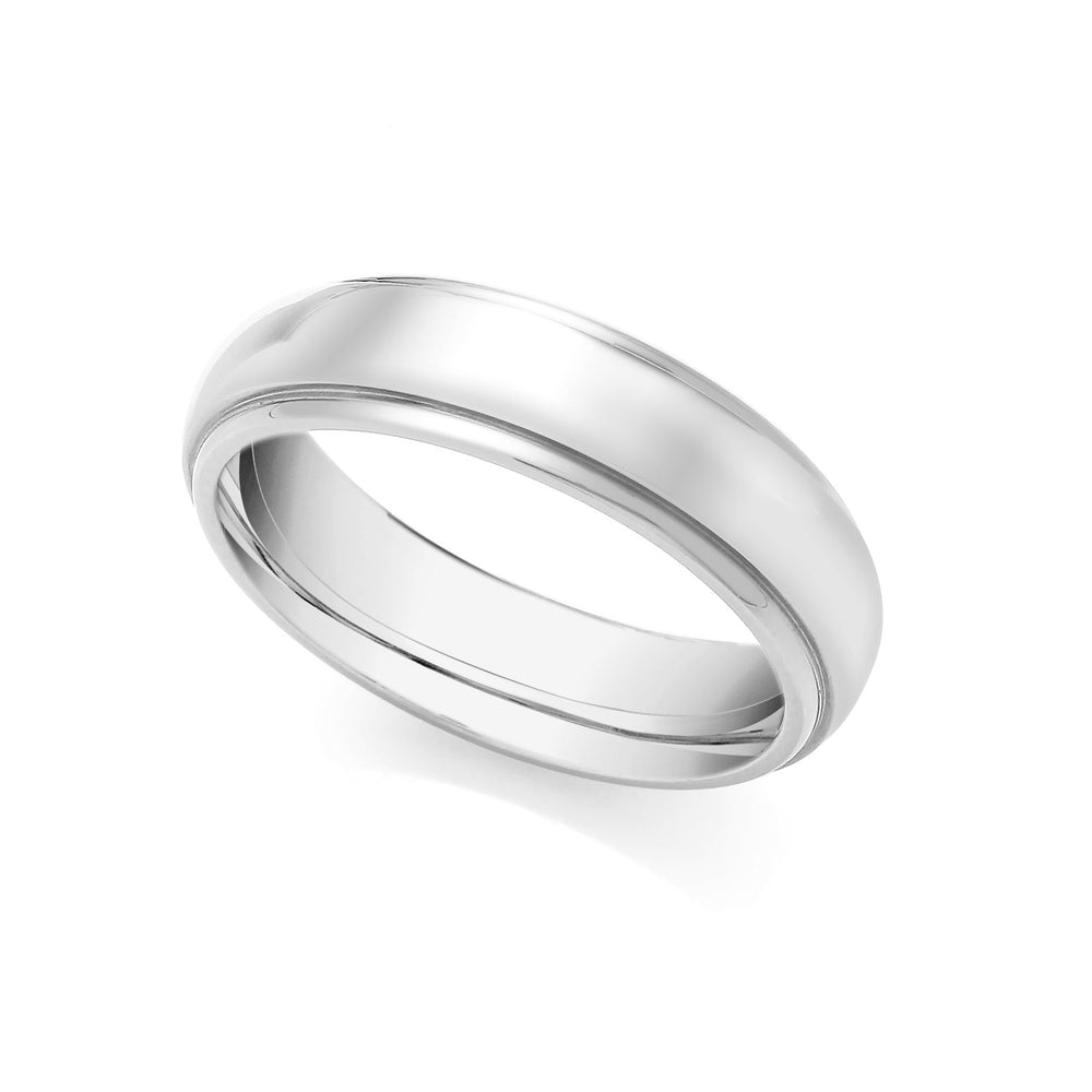 18ct White Fancy 4mm Wedding Band – Imperial Time