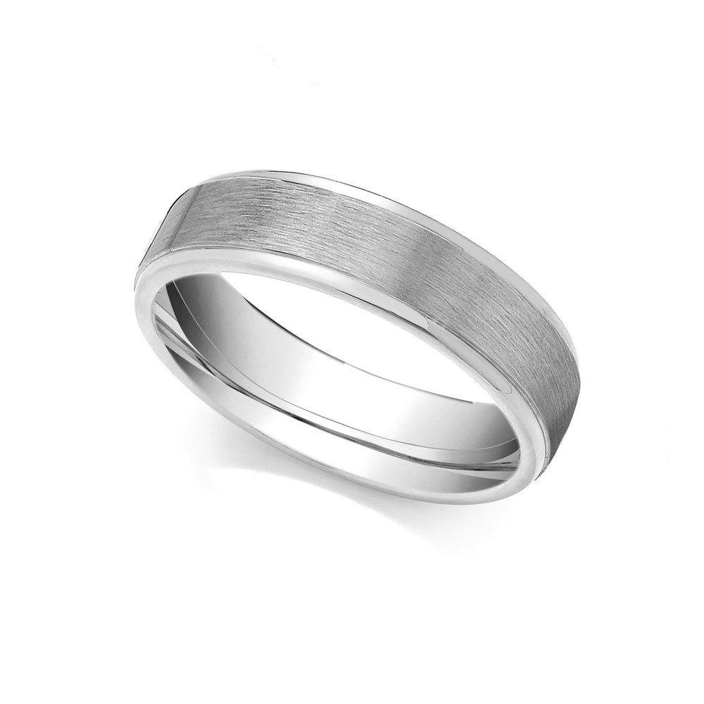 18ct White Fancy 4mm Wedding Band – product view