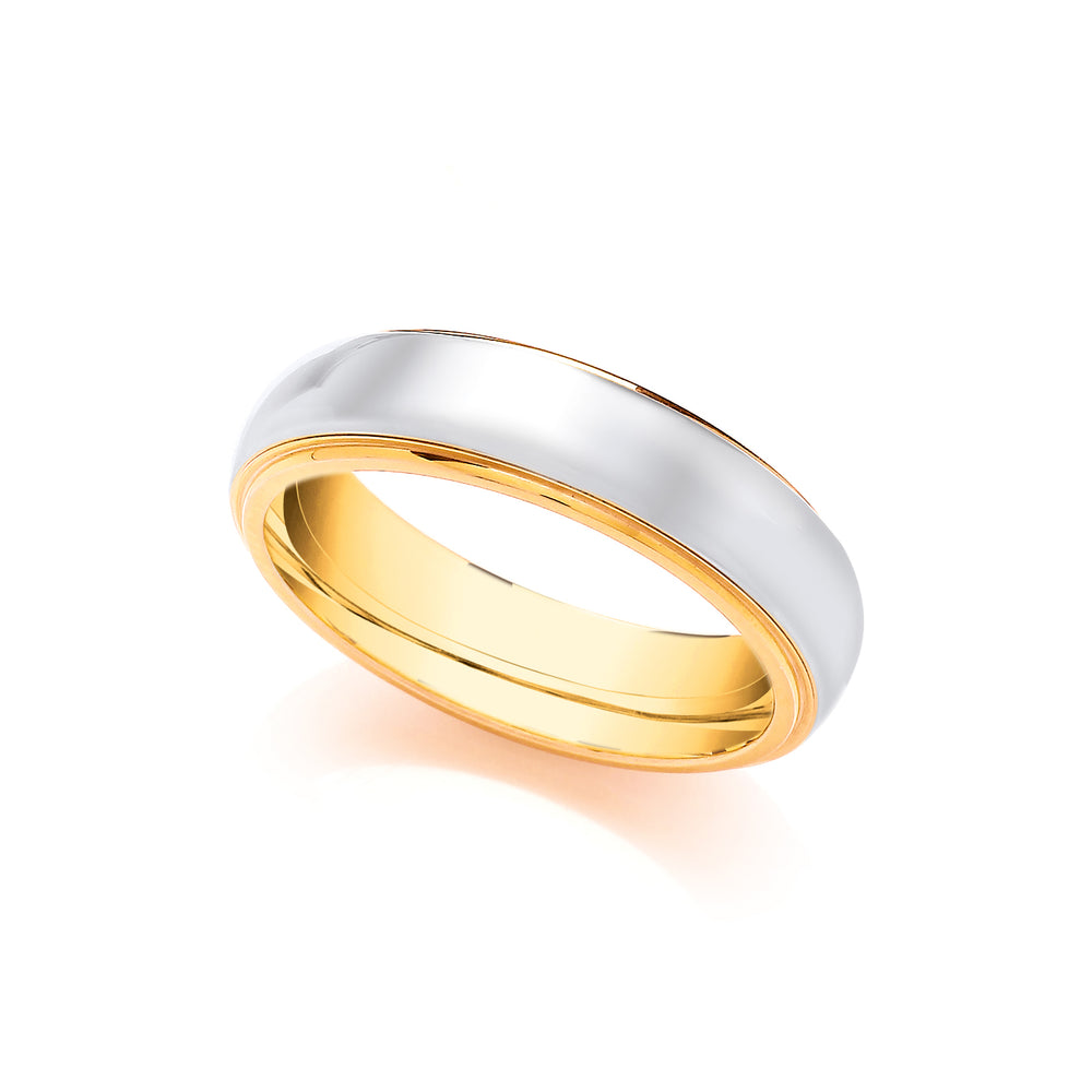 18ct Yellow and White Fancy 4mm Wedding Band – Imperial Time