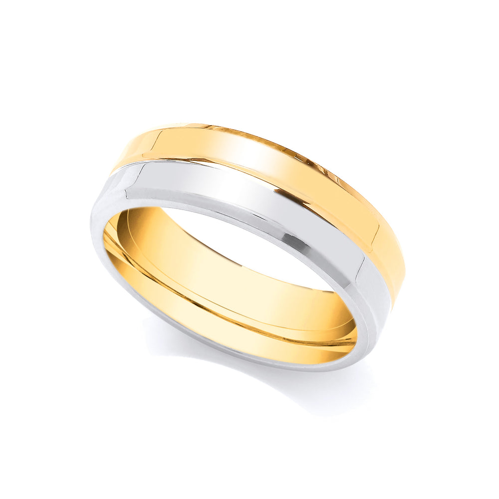 18ct Yellow and White 5mm Wedding Band – Imperial Time