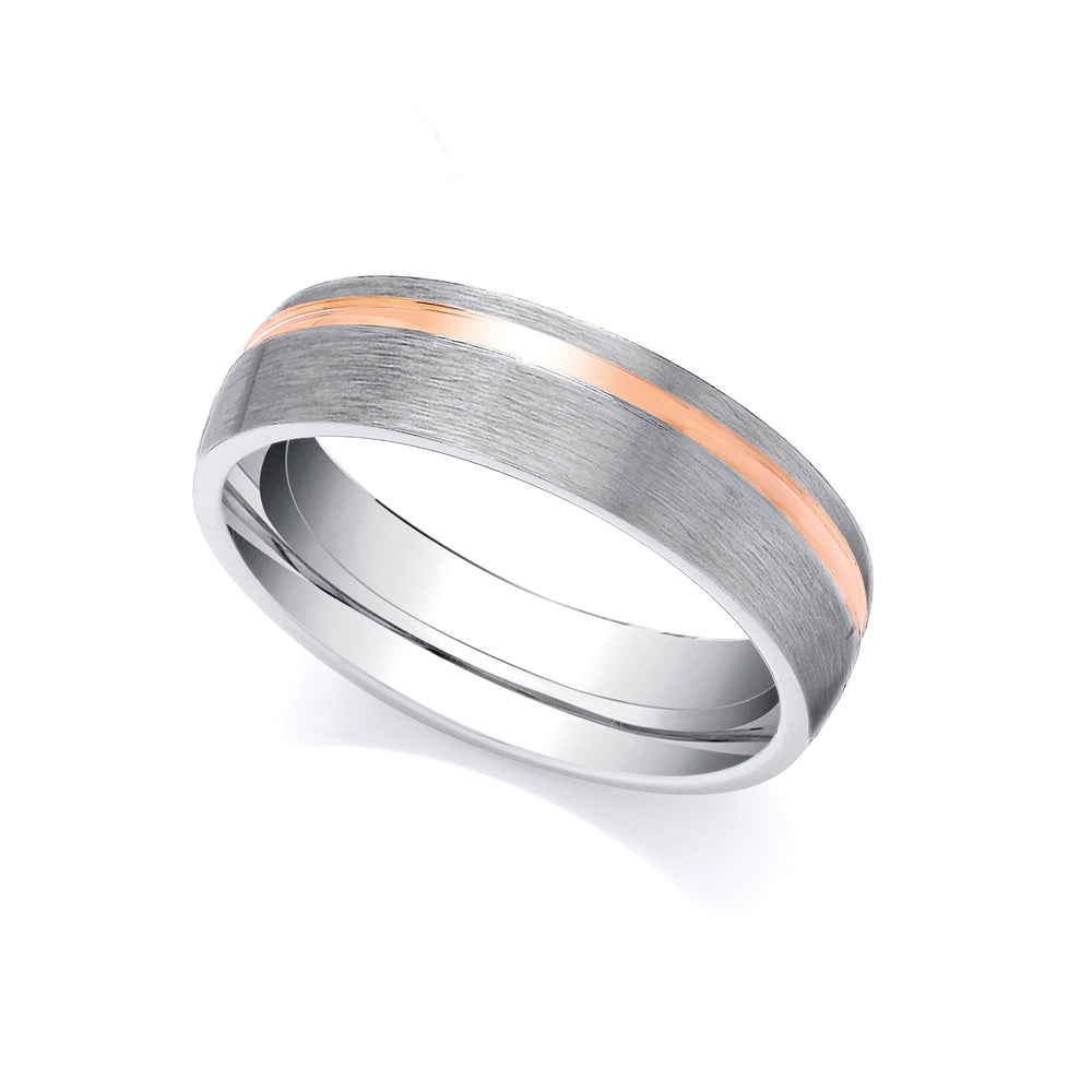 2 Colour 18ct Rose and White Fancy 4mm Wedding Ring – Imperial Time