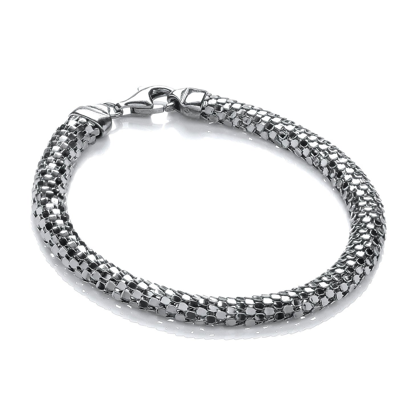 D-Shape Ruthenium Colour Mesh Bracelet - Fine Bracelet - Certified Authentic - Swiss Made – Luxury Jewellery by Imperi