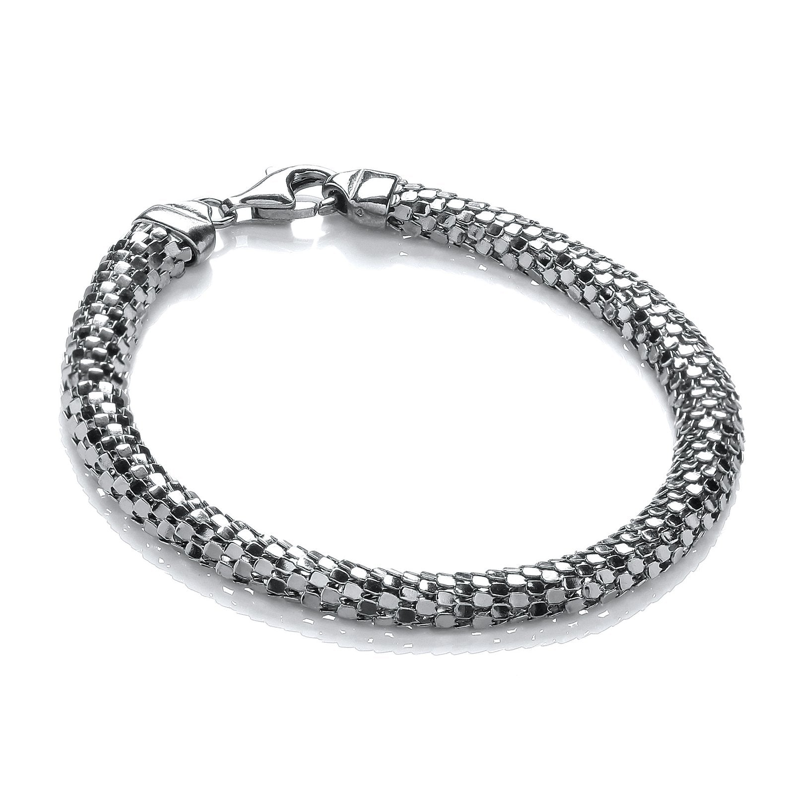 D-Shape Ruthenium Colour Mesh Bracelet - Fine Bracelet - Certified Authentic - Swiss Made – Luxury Jewellery by Imperi