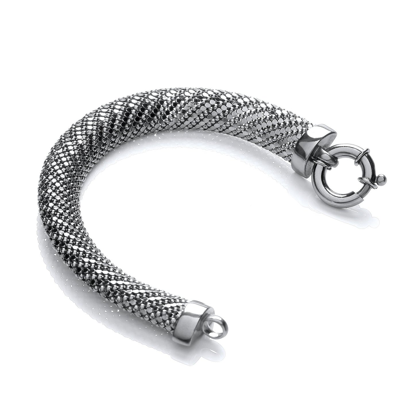 Ruthenium Plated Mesh Bracelet - Fine Bracelet - Certified Authentic - Swiss Made - UK Stock – Luxury Jewellery by Imp