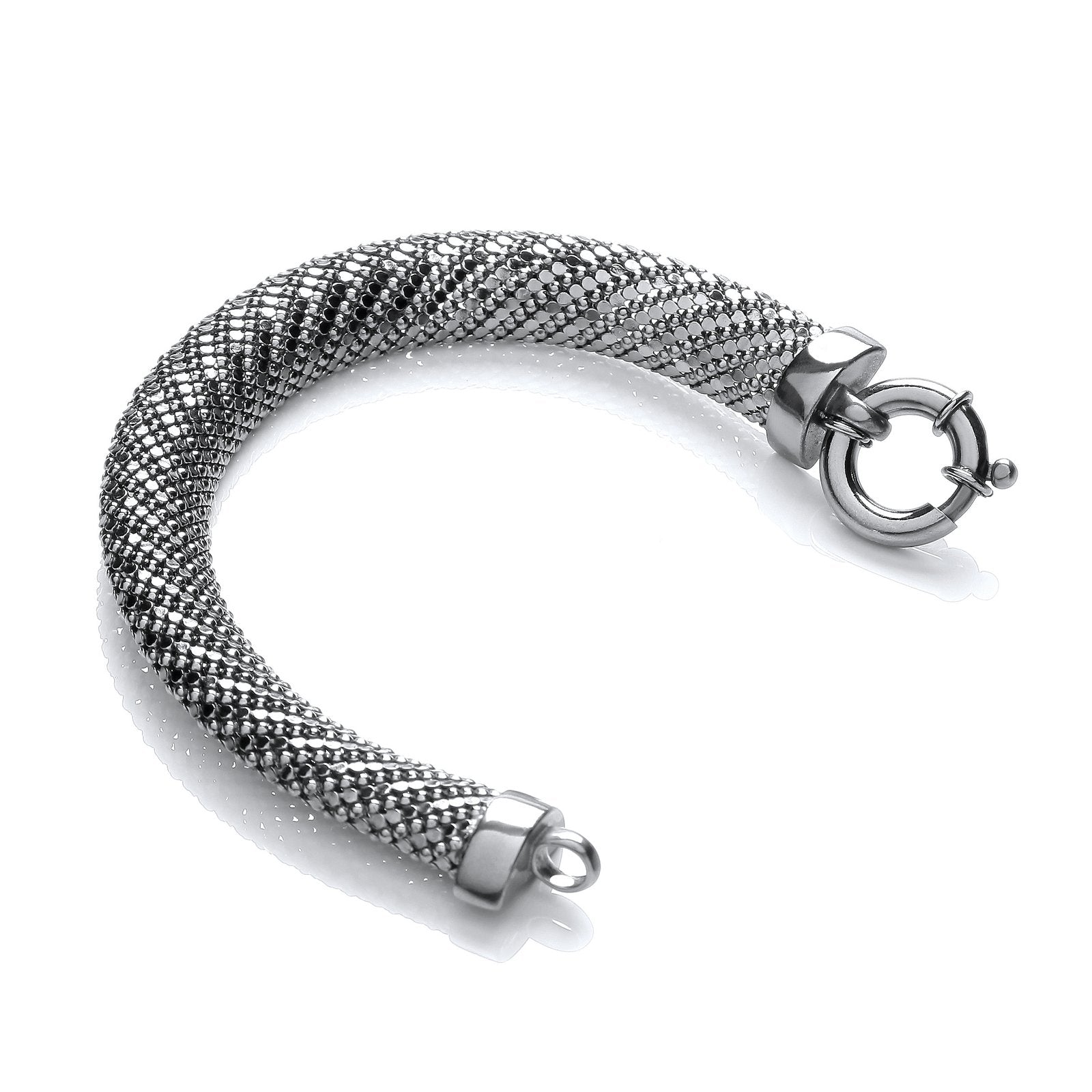 Ruthenium Plated Mesh Bracelet - Fine Bracelet - Certified Authentic - Swiss Made - UK Stock – Luxury Jewellery by Imp
